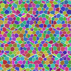 Hex grid with Voronoi-tiled cells inside each hex
